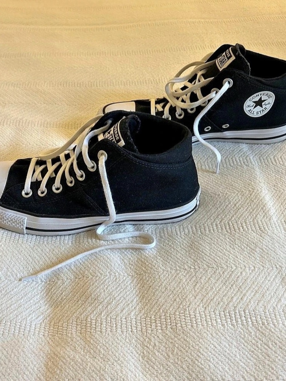 Converse Chuck Taylor All Star Street Mid Sneakers in Black & White